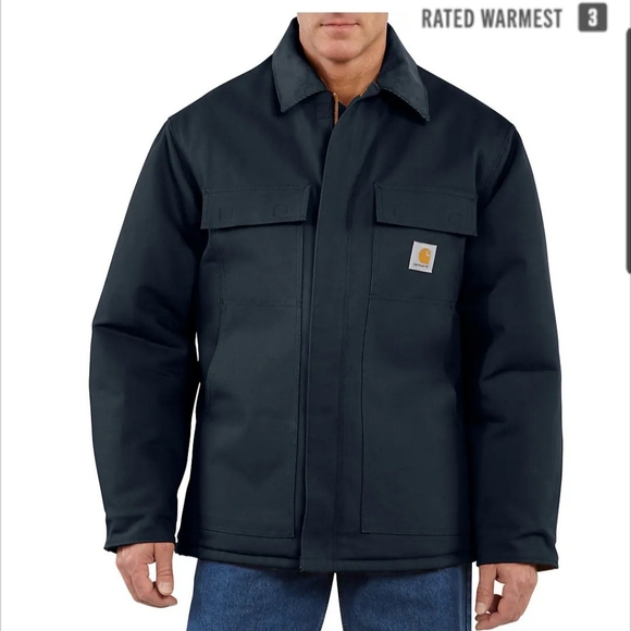 Carhartt Firm Duck Insulated Traditional Coat Loose Fit Dark Navy XL - Picture 1 of 14